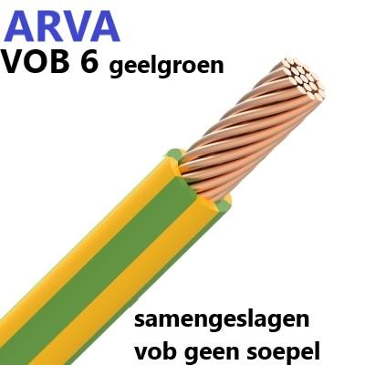 VOB 6mm² GEEL/GROEN <br>VOB H07V-R draad samengeslagen (per - Elektrisch online kopen