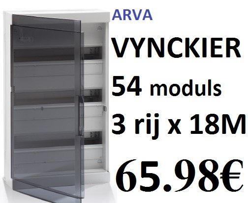 Zekeringkast Vynckier Fix O Rail 54 Modules 3 Rijen X 18 St Transparante Deur Hw Led Armatuur Met Led Lamp T8 2x18 W Spatwaterdicht Niko 170 Stopcontact 28 5mm Best Verkochte Promo 100st